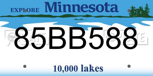 85BB588 Minnesota License Plate