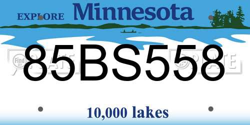 85BS558 Minnesota License Plate
