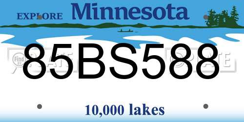 85BS588 Minnesota License Plate