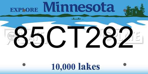 85CT282 Minnesota License Plate