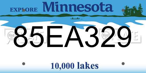 85EA329 Minnesota License Plate