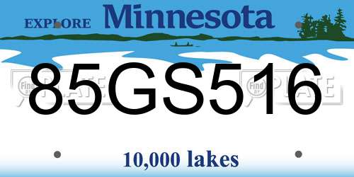 85GS516 Minnesota License Plate