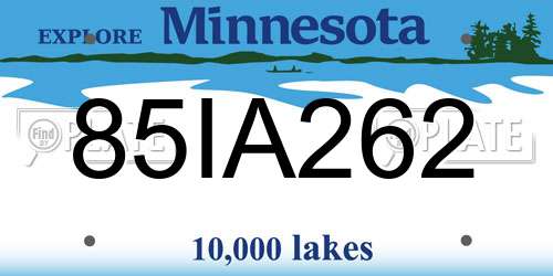 85IA262 Minnesota License Plate