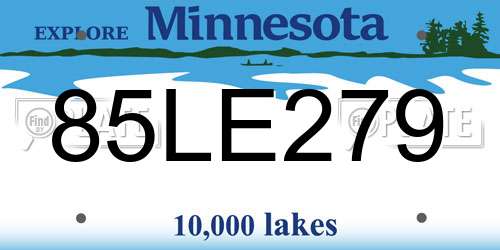 85LE279 Minnesota License Plate