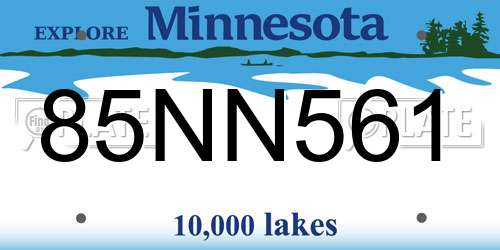 85NN561 Minnesota License Plate