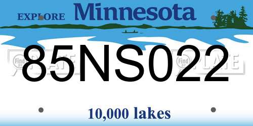 85NS022 Minnesota License Plate