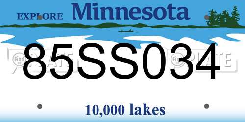 85SS034 Minnesota License Plate