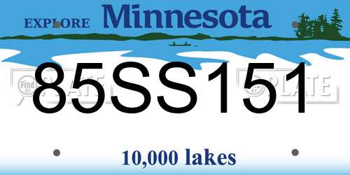 85SS151 Minnesota License Plate