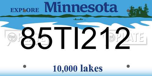 85TI212 Minnesota License Plate