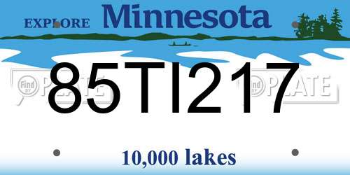 85TI217 Minnesota License Plate