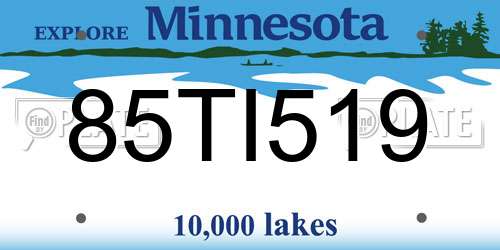 85TI519 Minnesota License Plate