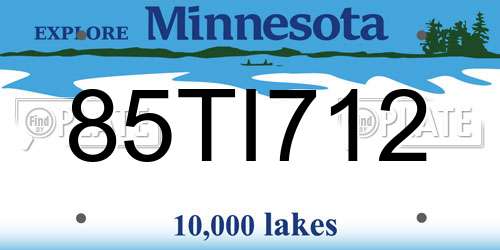 85TI712 Minnesota License Plate