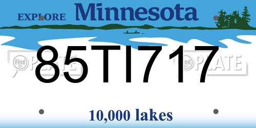 85TI717 Minnesota License Plate