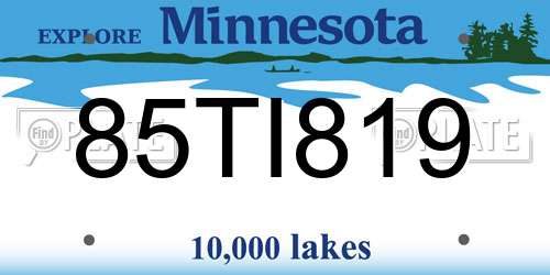 85TI819 Minnesota License Plate
