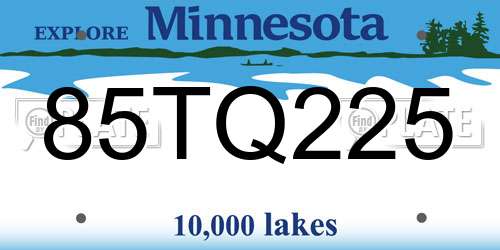 85TQ225 Minnesota License Plate