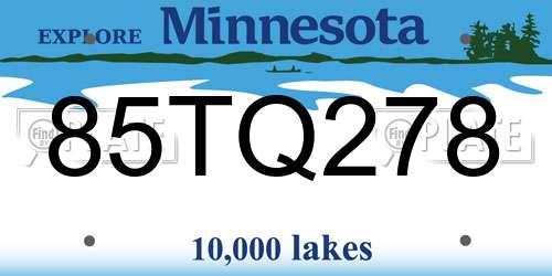 85TQ278 Minnesota License Plate