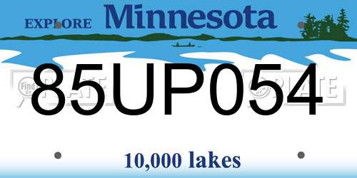 85UP054 Minnesota License Plate