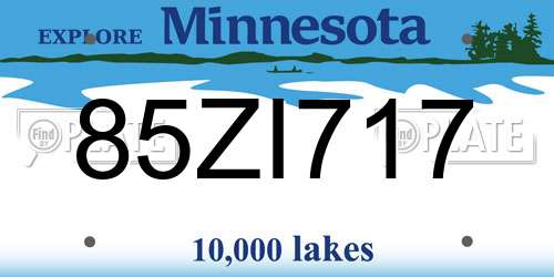 85ZI717 Minnesota License Plate