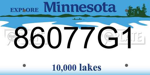 86077G1 Minnesota License Plate