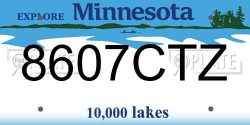 8607CTZ Minnesota License Plate