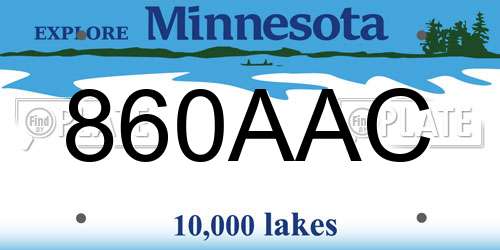 860AAC Minnesota License Plate