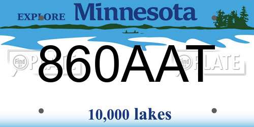 860AAT Minnesota License Plate