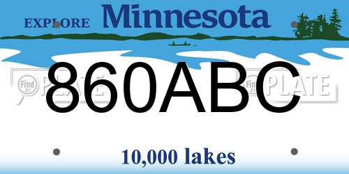 860ABC Minnesota License Plate