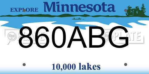 860ABG Minnesota License Plate