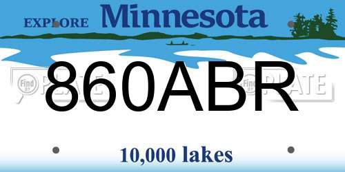 860ABR Minnesota License Plate