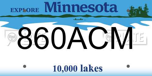 860ACM Minnesota License Plate