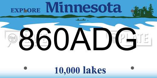 860ADG Minnesota License Plate