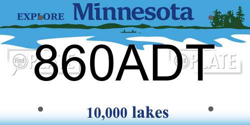 860ADT Minnesota License Plate