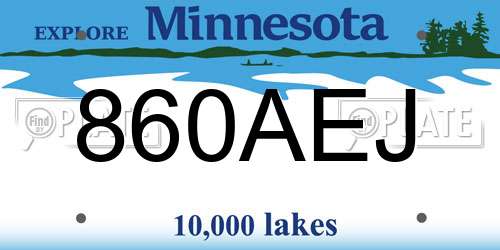 860AEJ Minnesota License Plate