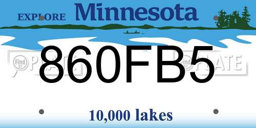 860FB5 Minnesota License Plate