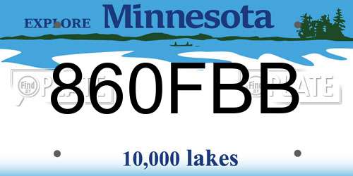 860FBB Minnesota License Plate