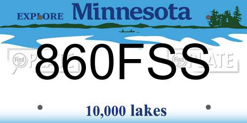 860FSS Minnesota License Plate