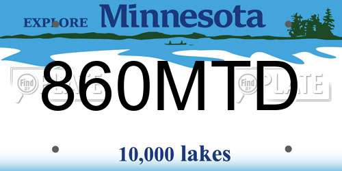 860MTD Minnesota License Plate