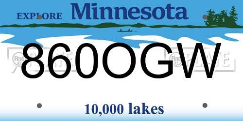 860OGW Minnesota License Plate