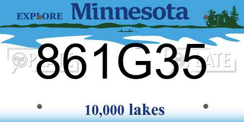 861G35 Minnesota License Plate