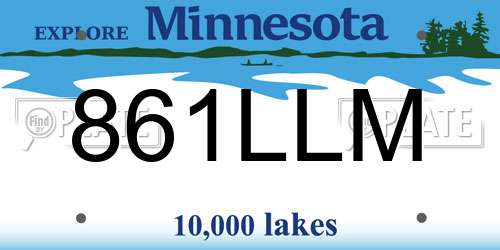 861LLM Minnesota License Plate