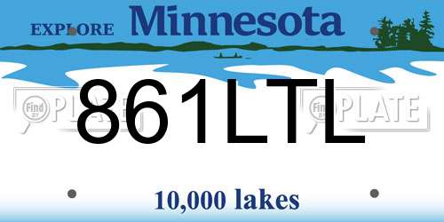 861LTL Minnesota License Plate
