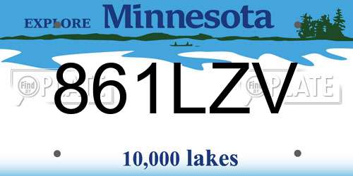 861LZV Minnesota License Plate