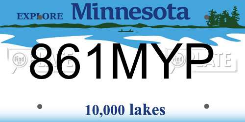 861MYP Minnesota License Plate