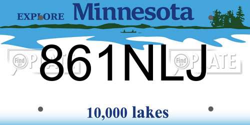 861NLJ Minnesota License Plate