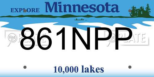 861NPP Minnesota License Plate