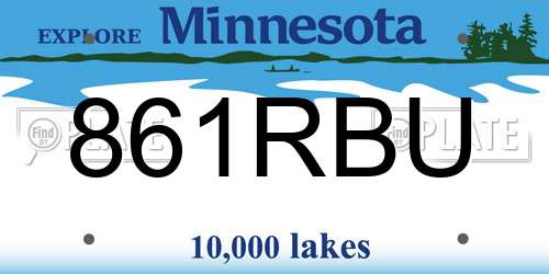 861RBU Minnesota License Plate