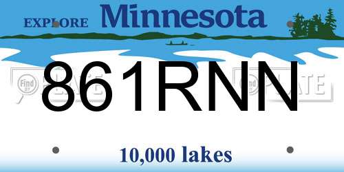 861RNN Minnesota License Plate