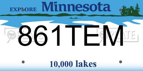 861TEM Minnesota License Plate