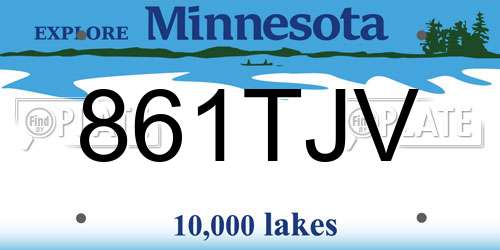 861TJV Minnesota License Plate