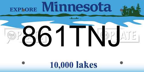 861TNJ Minnesota License Plate